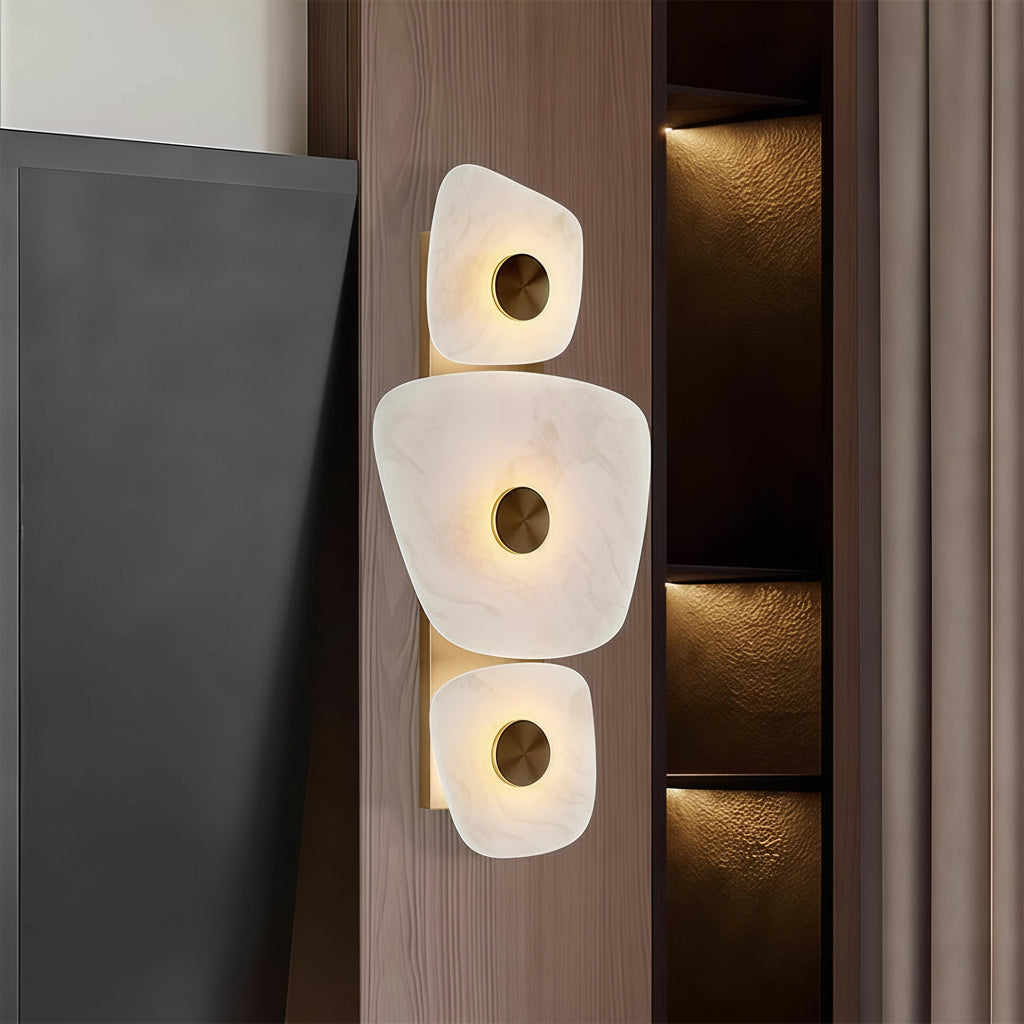 Freyza - LED Wall Sconce Light – Italian Minimalist Cloud Stone Copper (60x25cm / 23.6x9.8in)