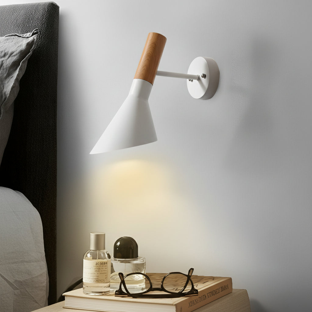Freyza - LED Wall Sconce Light – Modern Adjustable Retro Iron Glass Black (56x25cm / 22x10in)