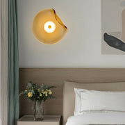Freyza - Glass Wall Sconce – Irregular Round Brown Smoke Gray Purple LED (25cm)