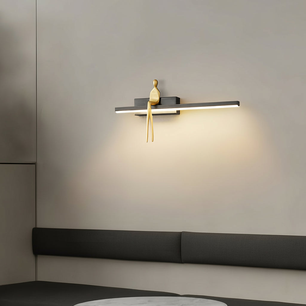Freyza - LED Wall Sconce Light – Italian Creative Gold Man Copper Art (31x17cm / 12.2x6.7in)