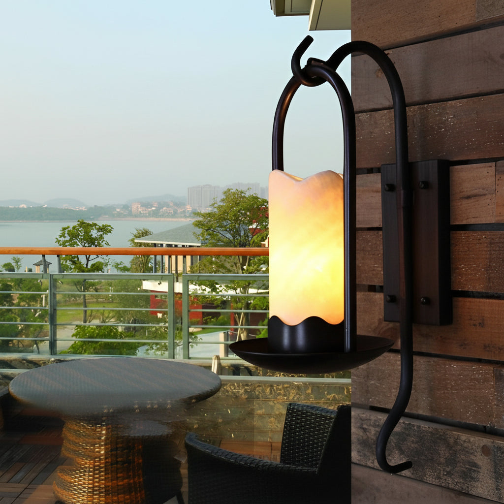Freyza - LED Wall Sconce Light – Modern Candlestick Iron Marble Texture (50x18cm / 20x7in)