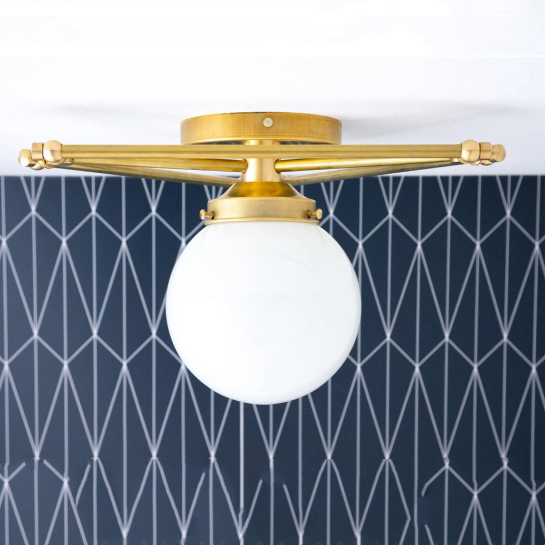 Freyza | Brass Flush Mount Ceiling Light – Bedroom Hallway Kitchen