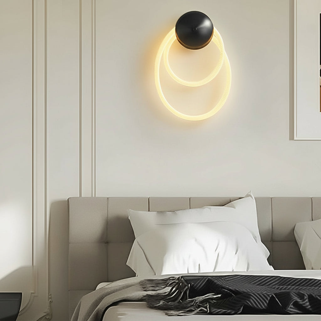 Freyza - LED Wall Sconce Light – Modern Round Nylon Stainless Steel (47x30cm / 18.7x11.8in)