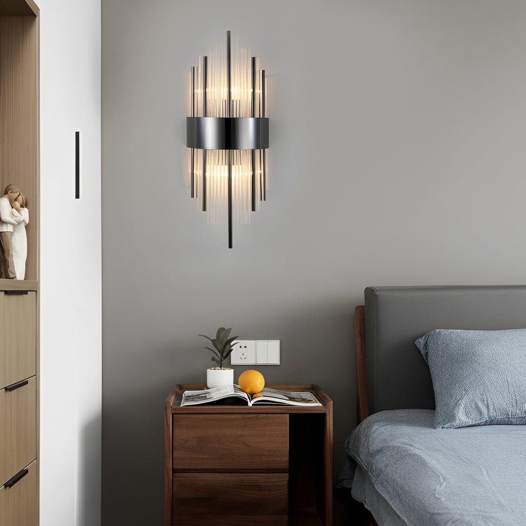 Freyza - Crystal Wall Sconce Stainless Steel LED 60cm / 24in 3-Color Dimmable Postmodern Light