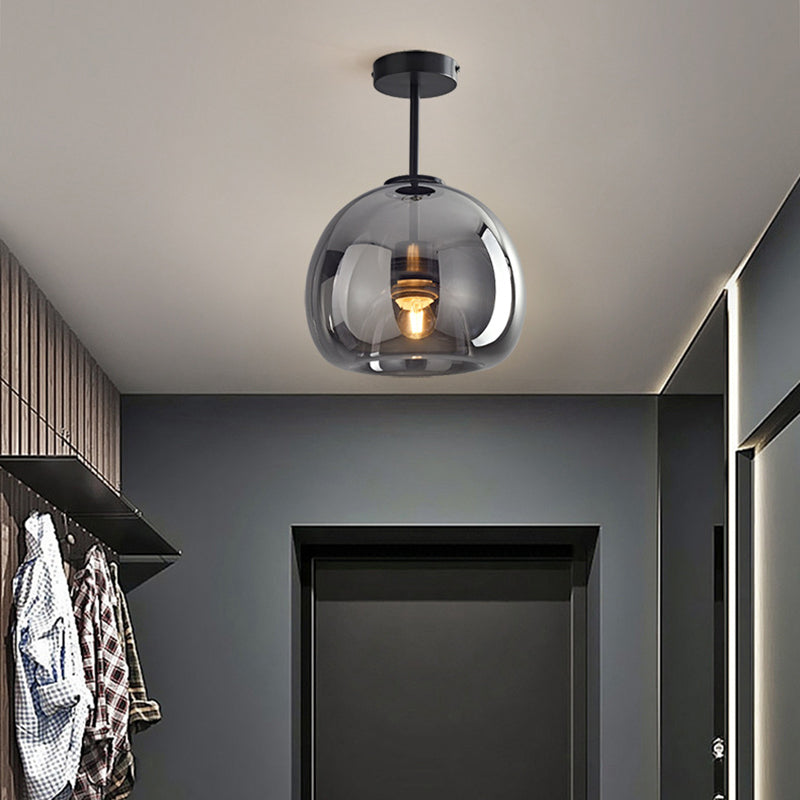 Freyza | Plafonnier semi-encastré en verre Rhea – chambre, couloir, cuisine