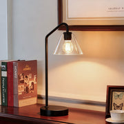 Freyza | Glas-Tischlampe – moderne Nachttischlampe fürs Schlafzimmer
