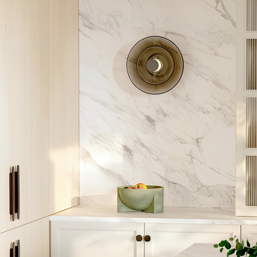 Freyza - LED Wall Sconce Light – Modern Round Nordic Double-Layered Glass (23x13cm / 9x5in)
