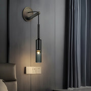 Freyza - Nordic Cylinder Glass Wall Sconce – Brass & Smoke Gray Pendant Wall Light (E14)