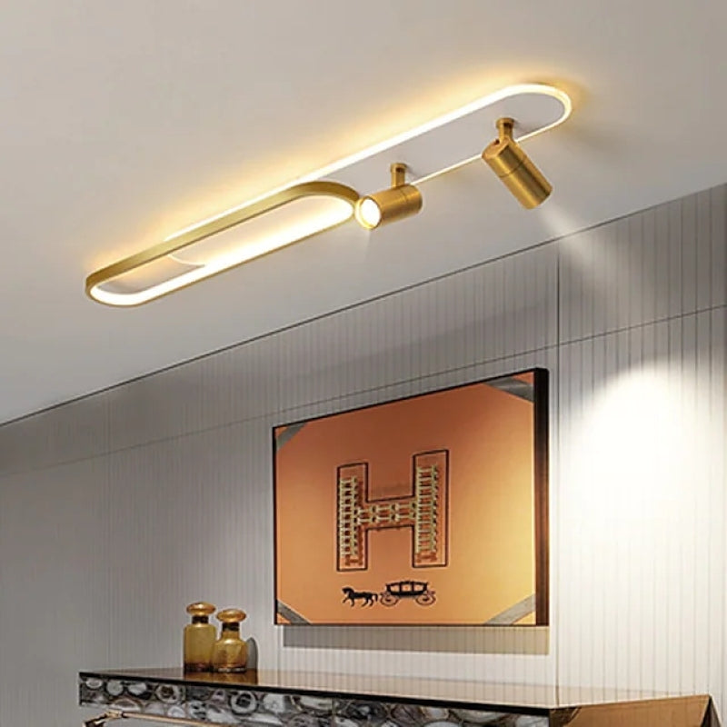 Freyza | Plafonnier encastré noir et doré – Moderne pour chambre, couloir et cuisine