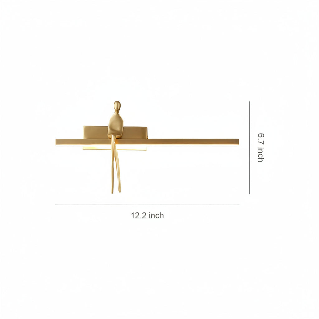 Freyza - LED Wall Sconce Light – Italian Creative Gold Man Copper Art (31x17cm / 12.2x6.7in)