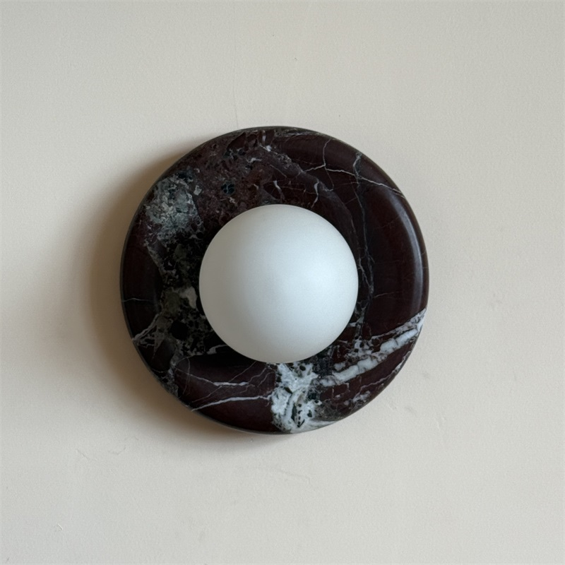 Freyza | Uzorionis Nordic Art Glass Marble Wall Light – Nordic Bedroom Hallway