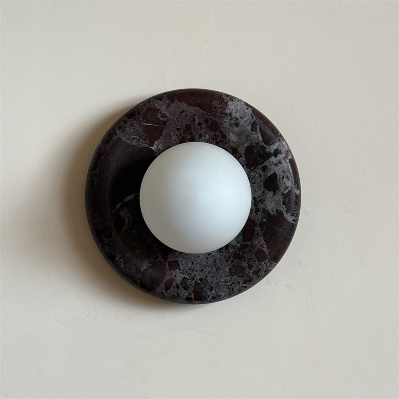 Freyza | Uzorionis Nordic Art Glass Marble Wall Light – Nordic Bedroom Hallway