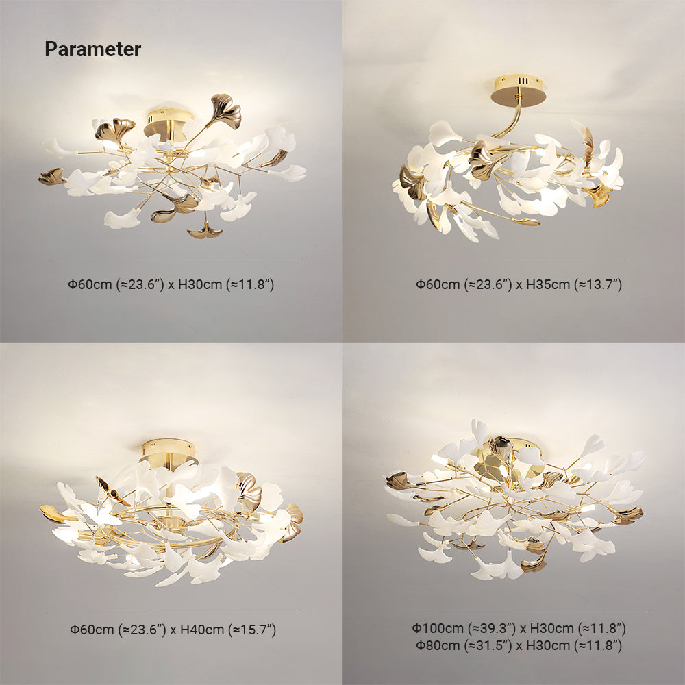 Freyza | Plafonnier encastré doré en céramique – Chambre, couloir, cuisine