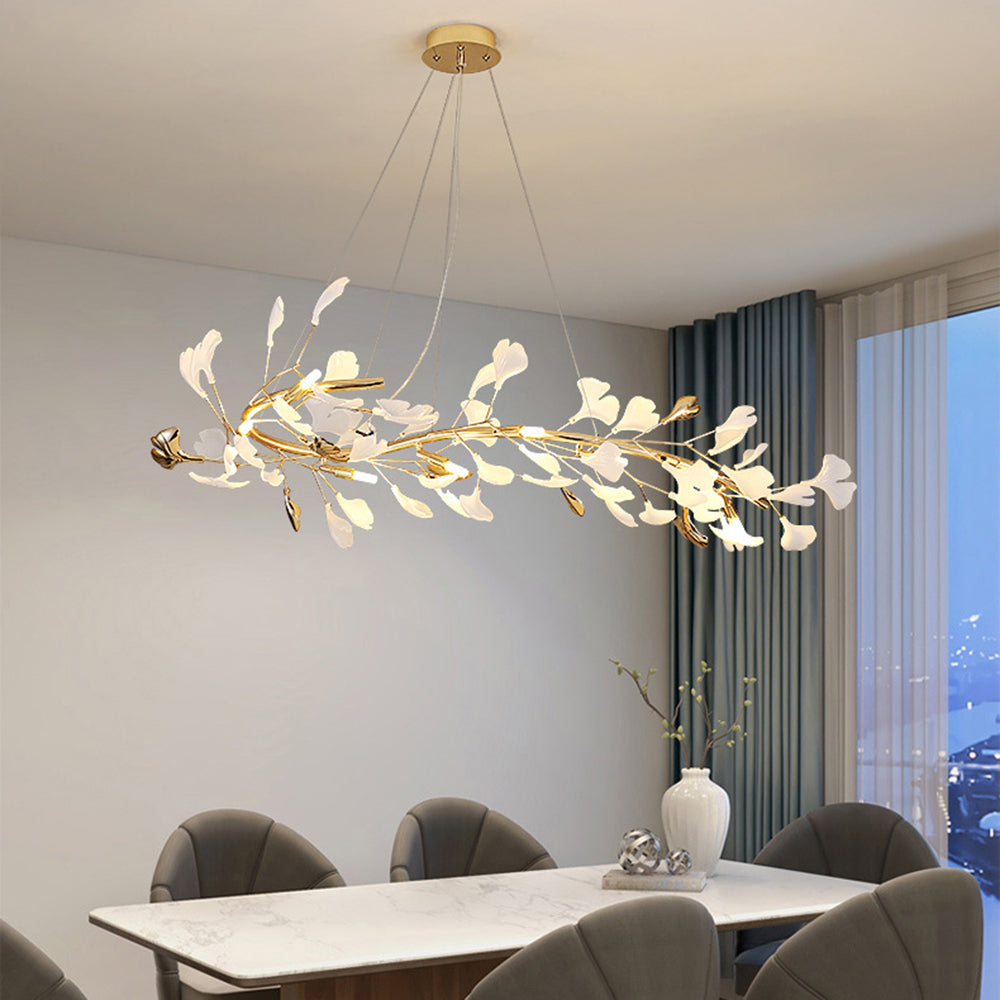 Freyza | Lustre en céramique dorée – Salle à manger et salon modernes