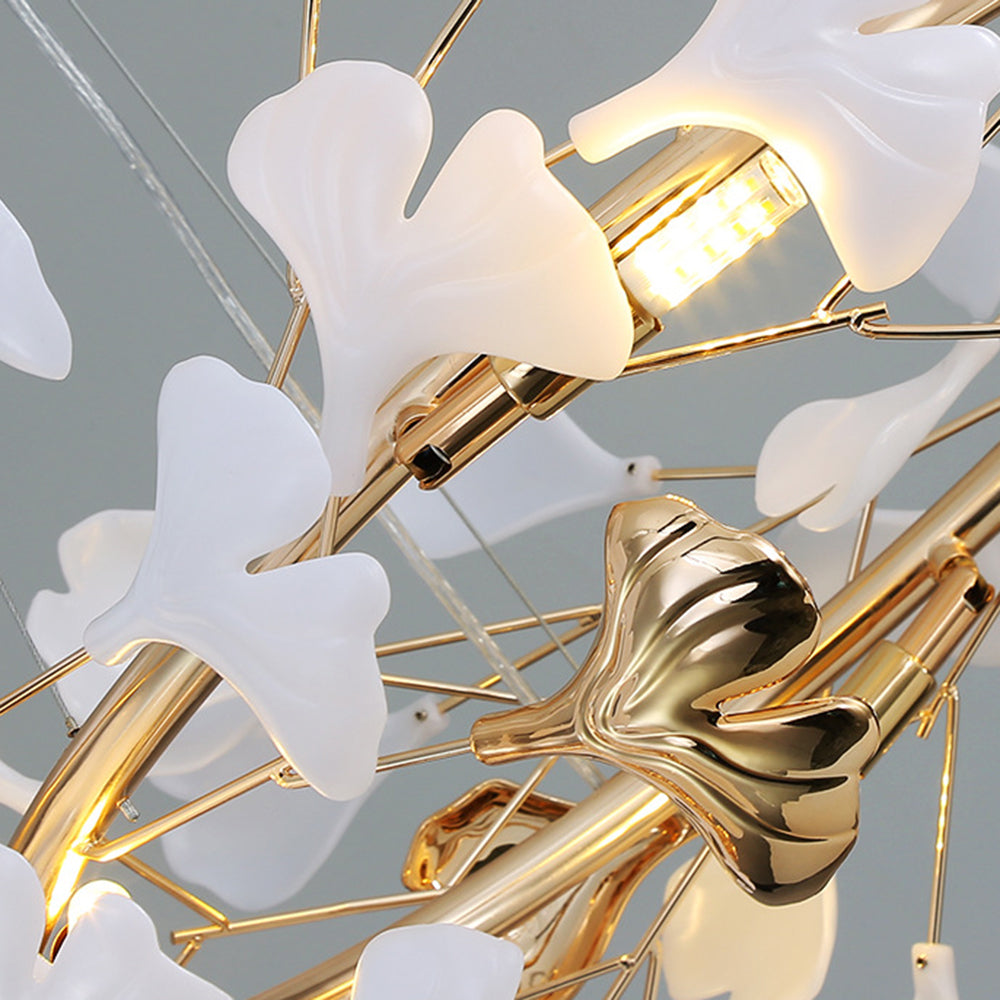 Freyza | Lustre en céramique dorée – Salle à manger et salon modernes