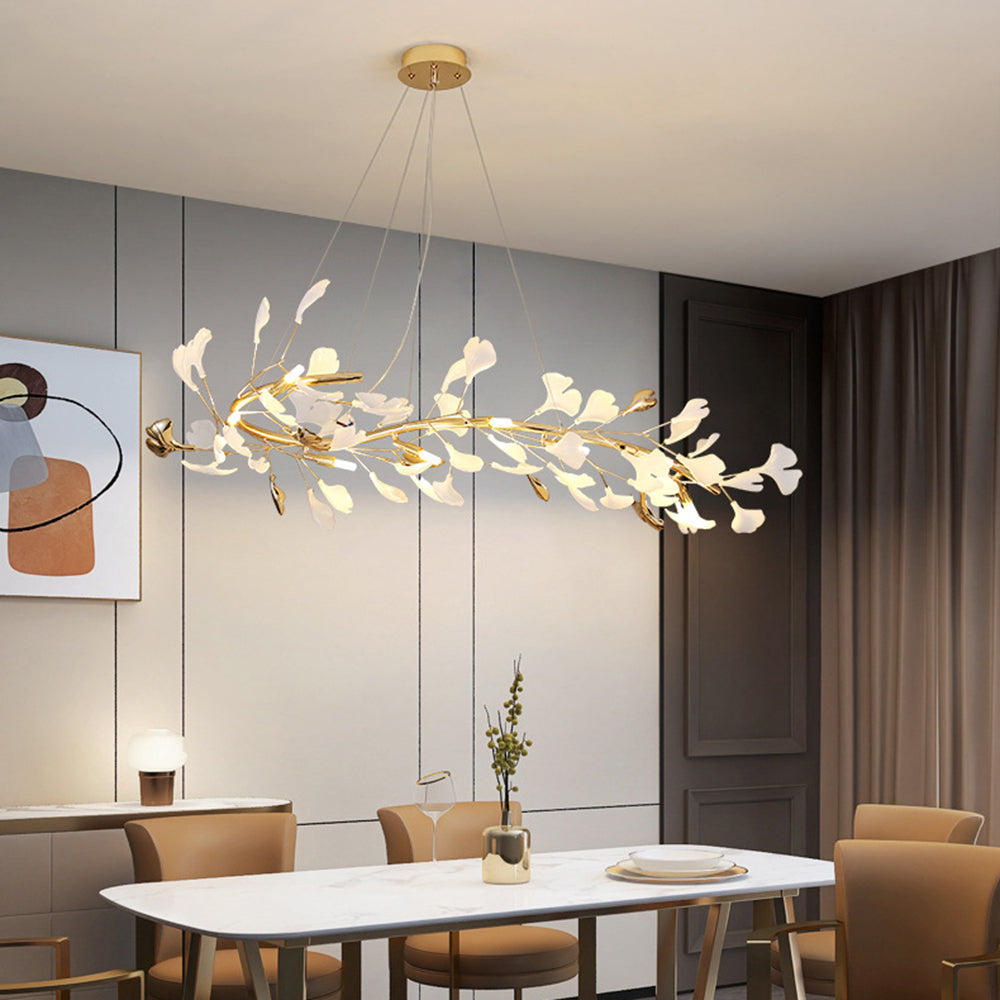 Freyza | Lustre en céramique dorée – Salle à manger et salon modernes