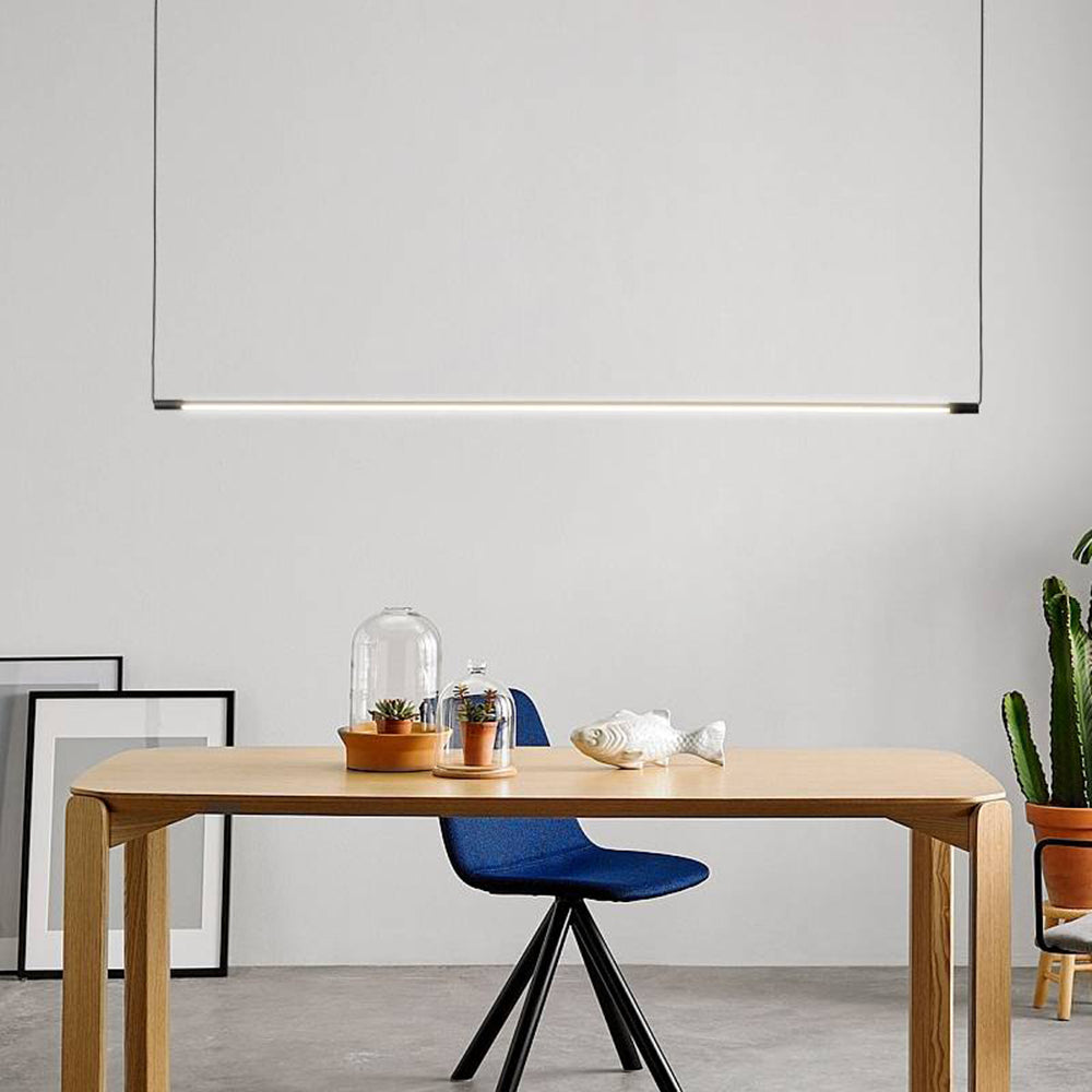 Freyza | Zynar minimalistische lineare schwarze Pendelleuchte – minimalistische Küche und Esszimmer
