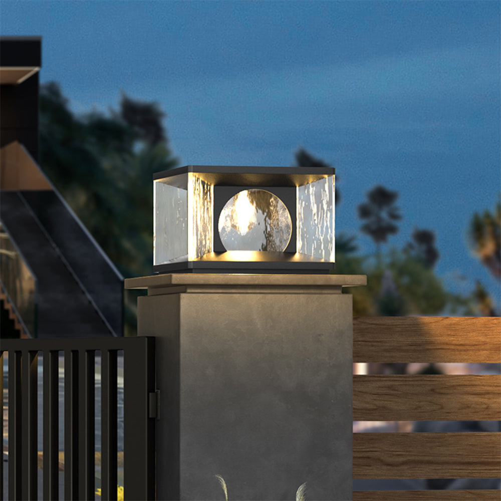 Freyza | Lampe d’extérieur en verre noir – Jardin moderne, terrasse extérieure