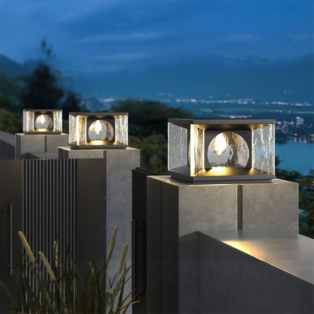 Freyza | Lampe d’extérieur en verre noir – Jardin moderne, terrasse extérieure