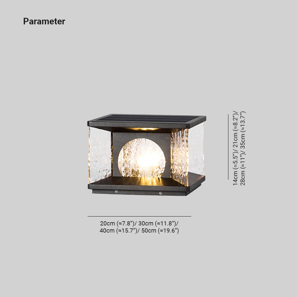Freyza | Lampe d’extérieur en verre noir – Jardin moderne, terrasse extérieure