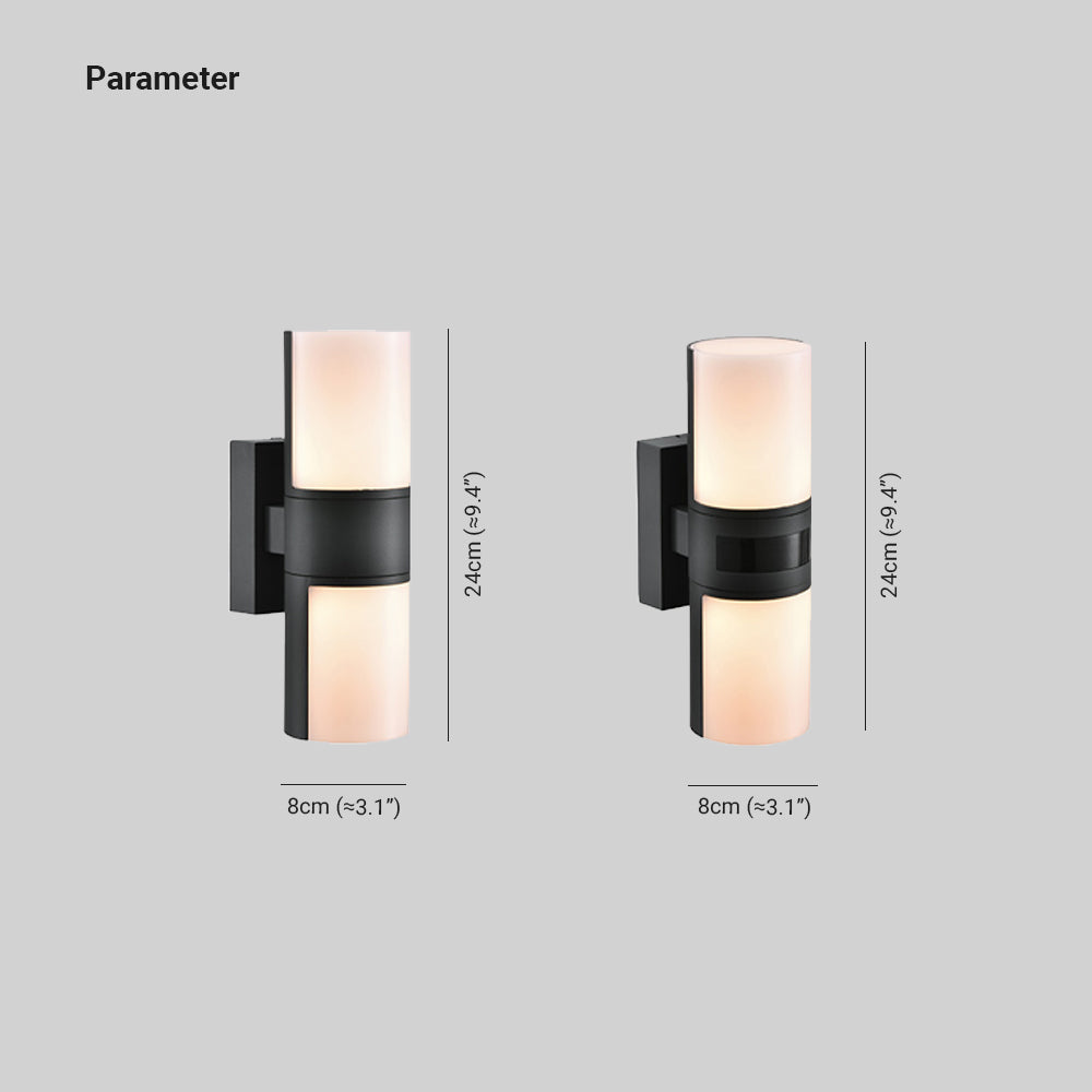 Freyza | Applique murale extérieure noire et blanche – Éclairage moderne pour jardin, porche et extérieur