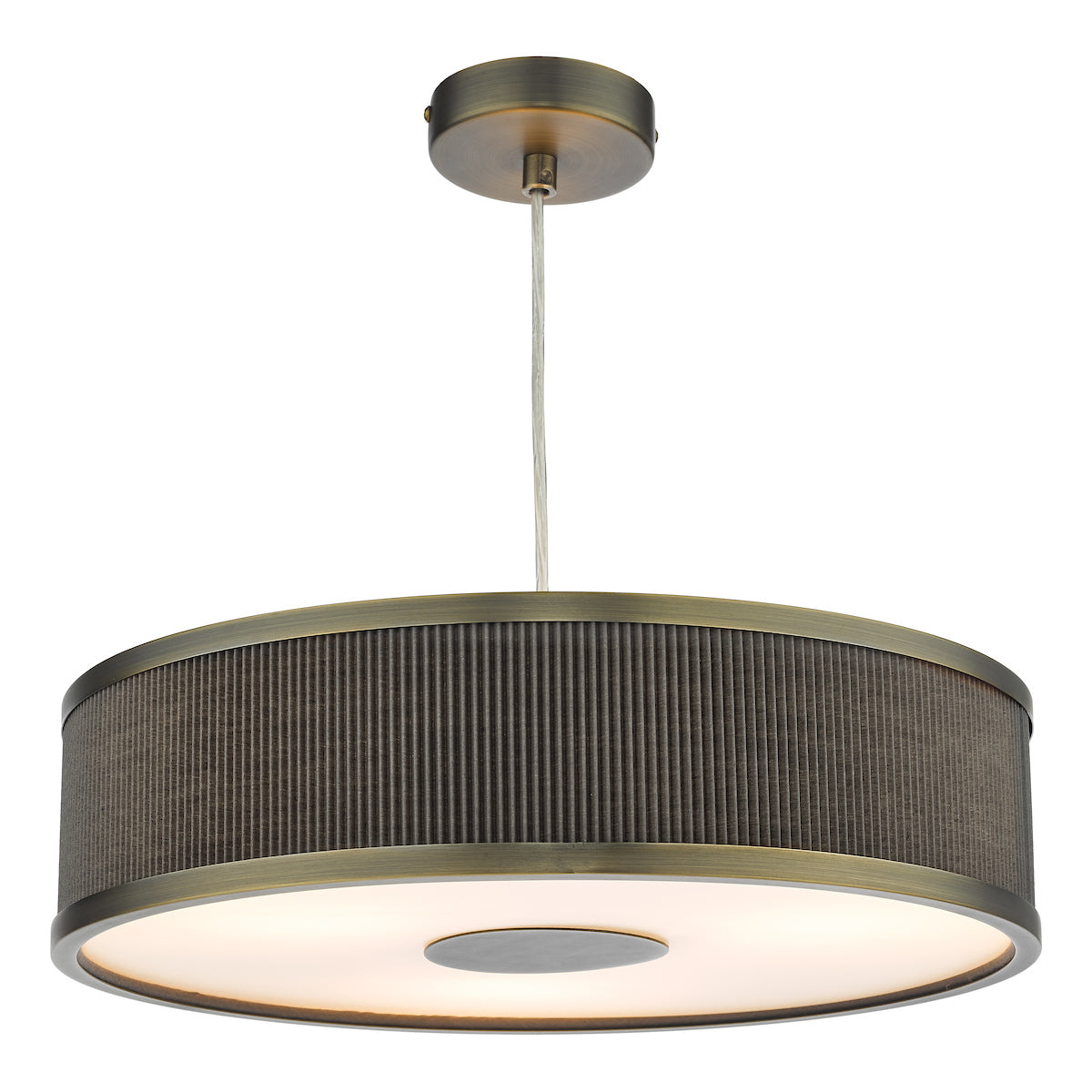 Freyza - Dar Alvaro 3 Light Pendant Antique Bronze and Brown With Shade