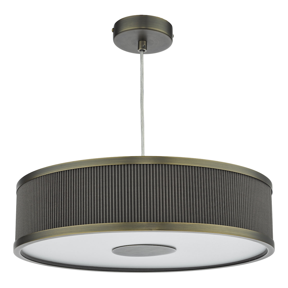 Freyza - Dar Alvaro 3 Light Pendant Antique Bronze and Brown With Shade