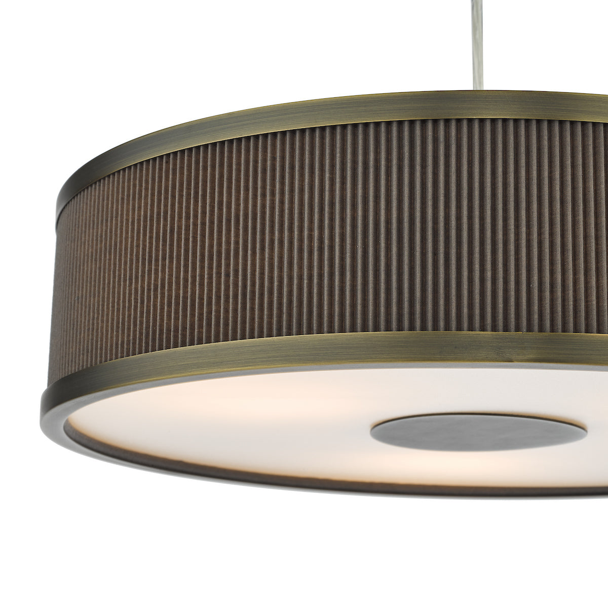 Freyza - Dar Alvaro 3 Light Pendant Antique Bronze and Brown With Shade