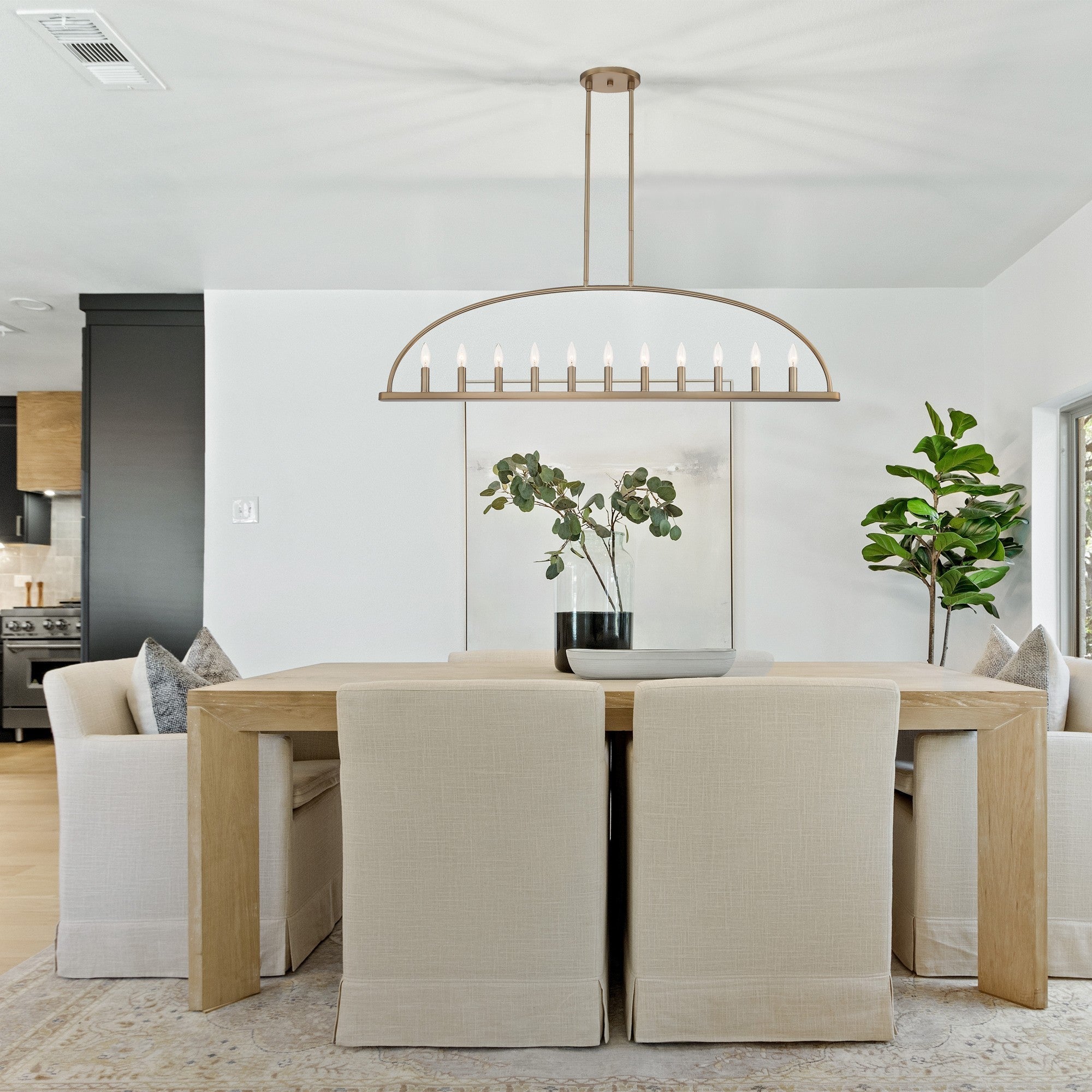 Freyza | Abbott Linear Minimalist Chandelier – Minimalist Dining Room Living Room