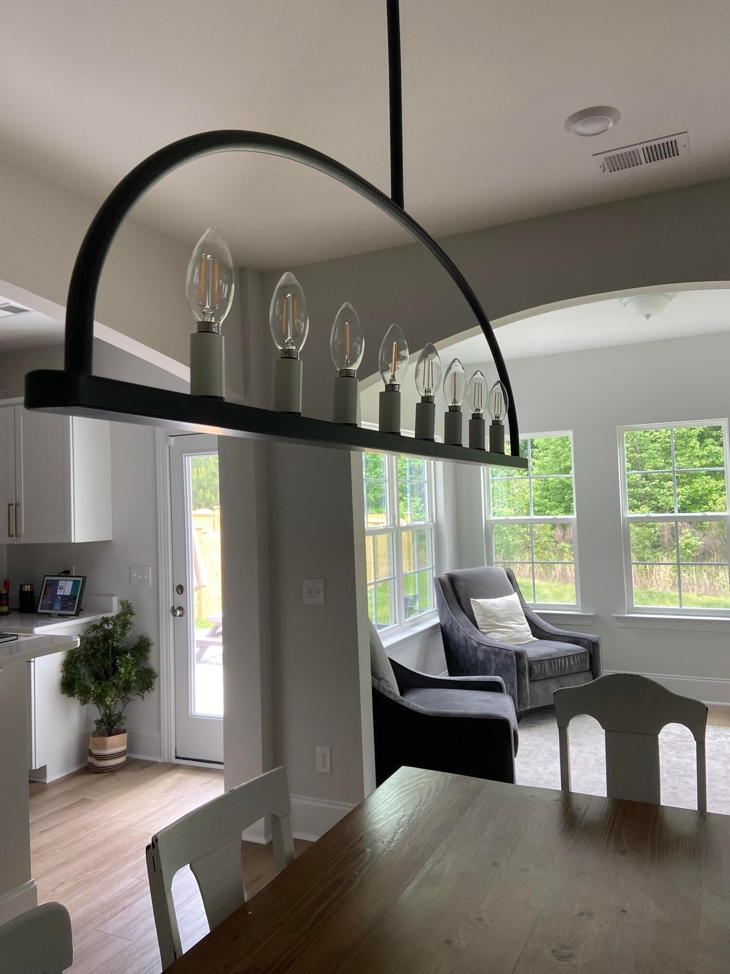 Freyza | Abbott Linear Minimalist Chandelier – Minimalist Dining Room Living Room
