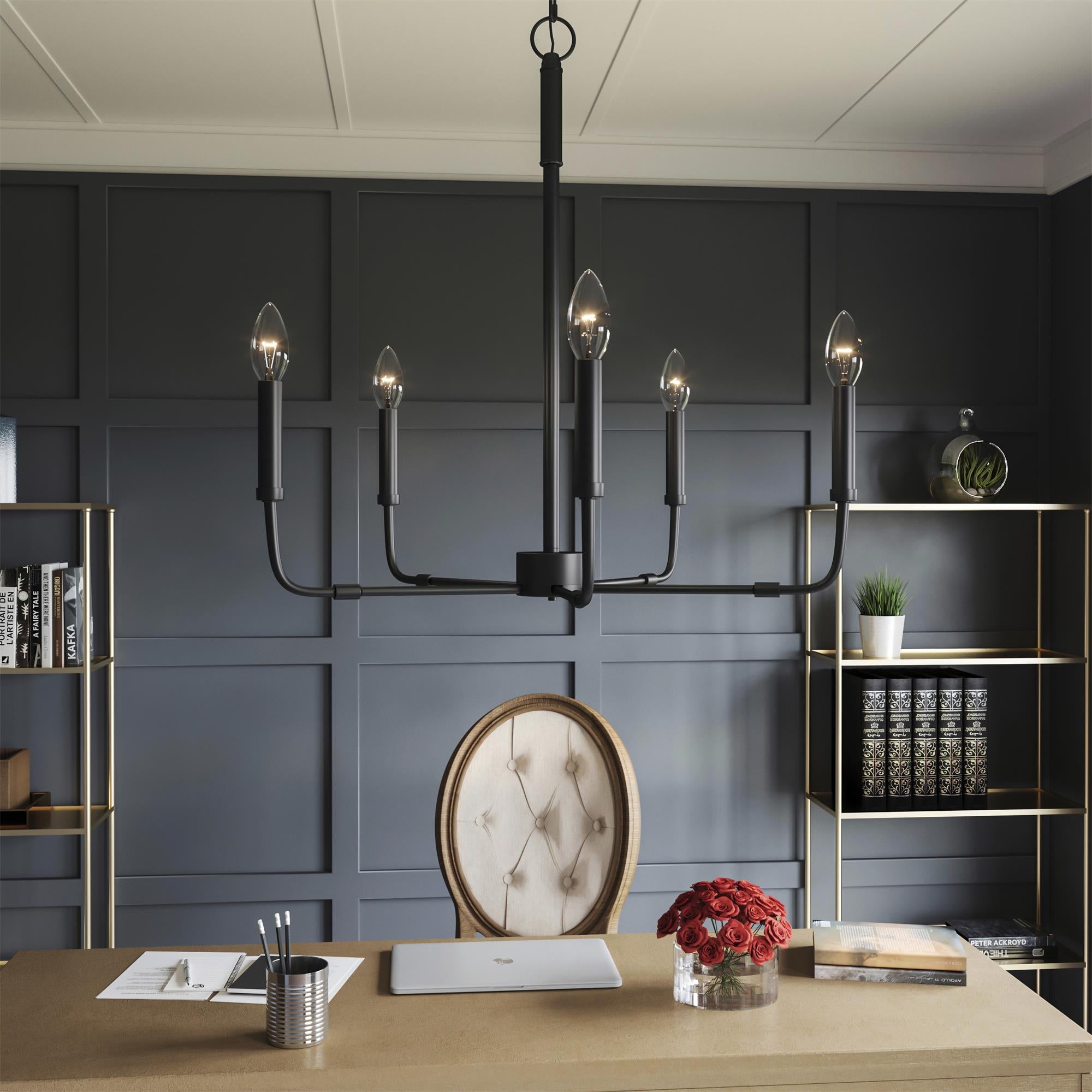 Freyza | Abner Industrieller Moderner Messing Kronleuchter – Moderner Esszimmer Wohnzimmer