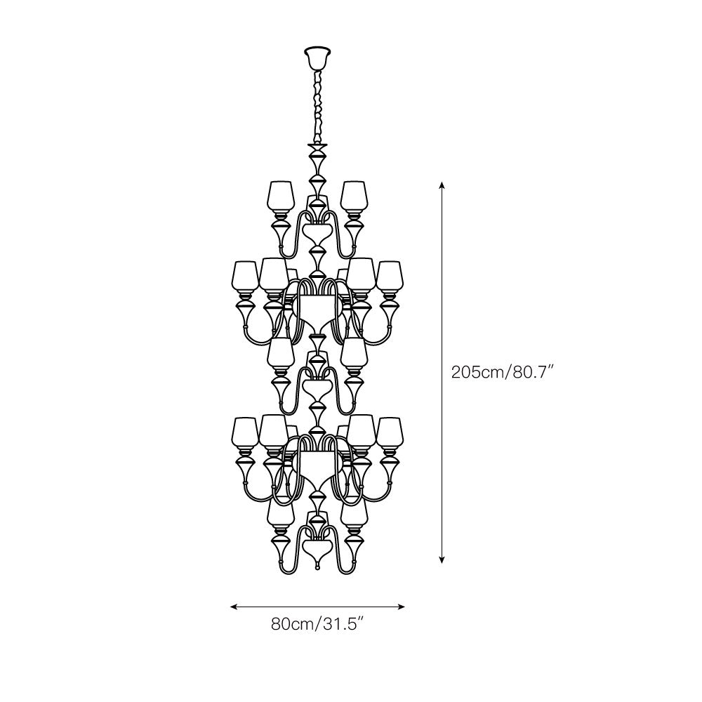 Freyza | Abrahamson Traditioneller Schirm Messing Glas-Kronleuchter – Traditionelles Esszimmer Wohnzimmer