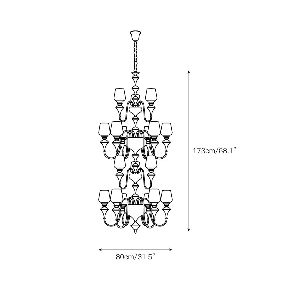 Freyza | Abrahamson Traditioneller Schirm Messing Glas-Kronleuchter – Traditionelles Esszimmer Wohnzimmer