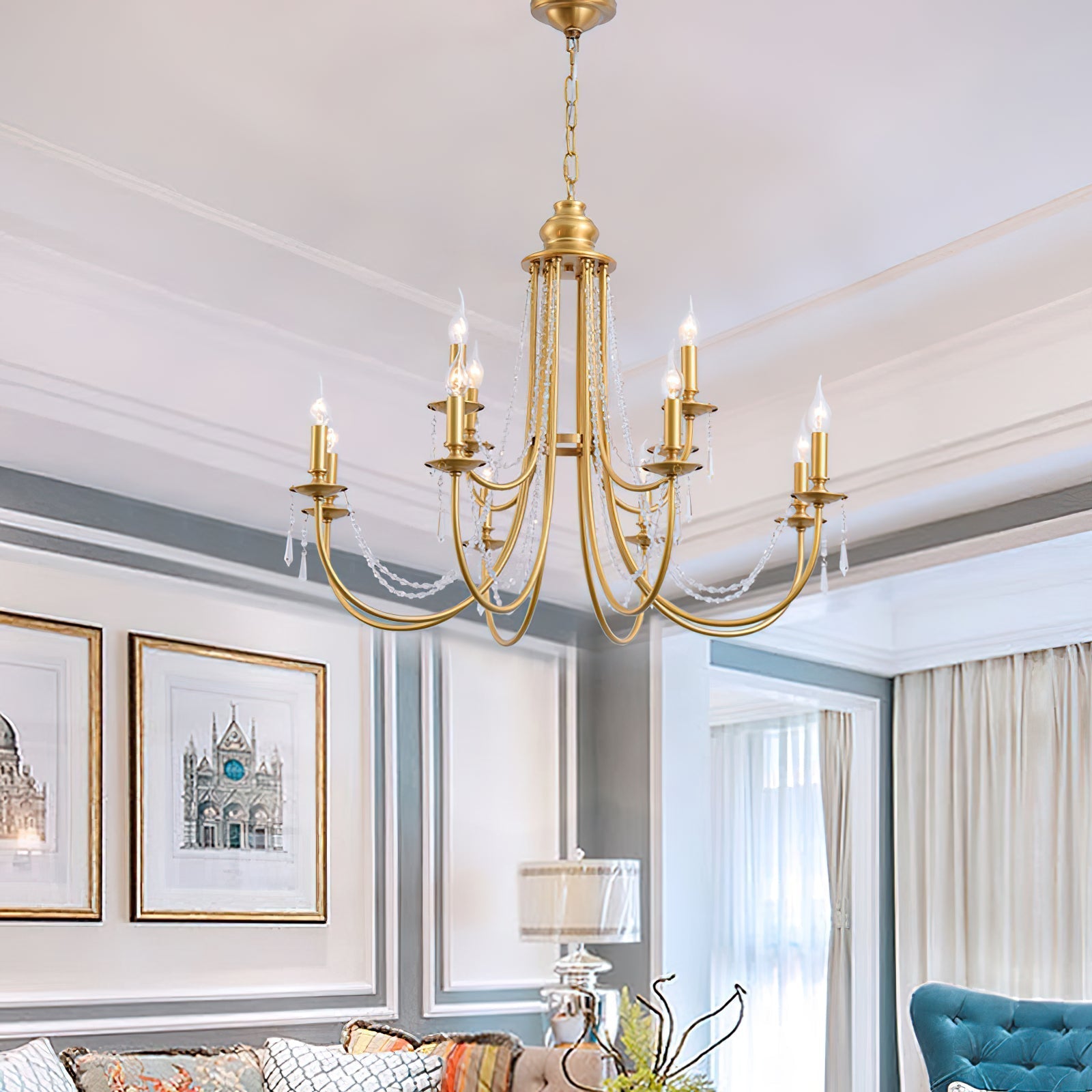 Freyza | Acroma Modern Traditional Crystal Chandelier – Modern Dining Room Living Room