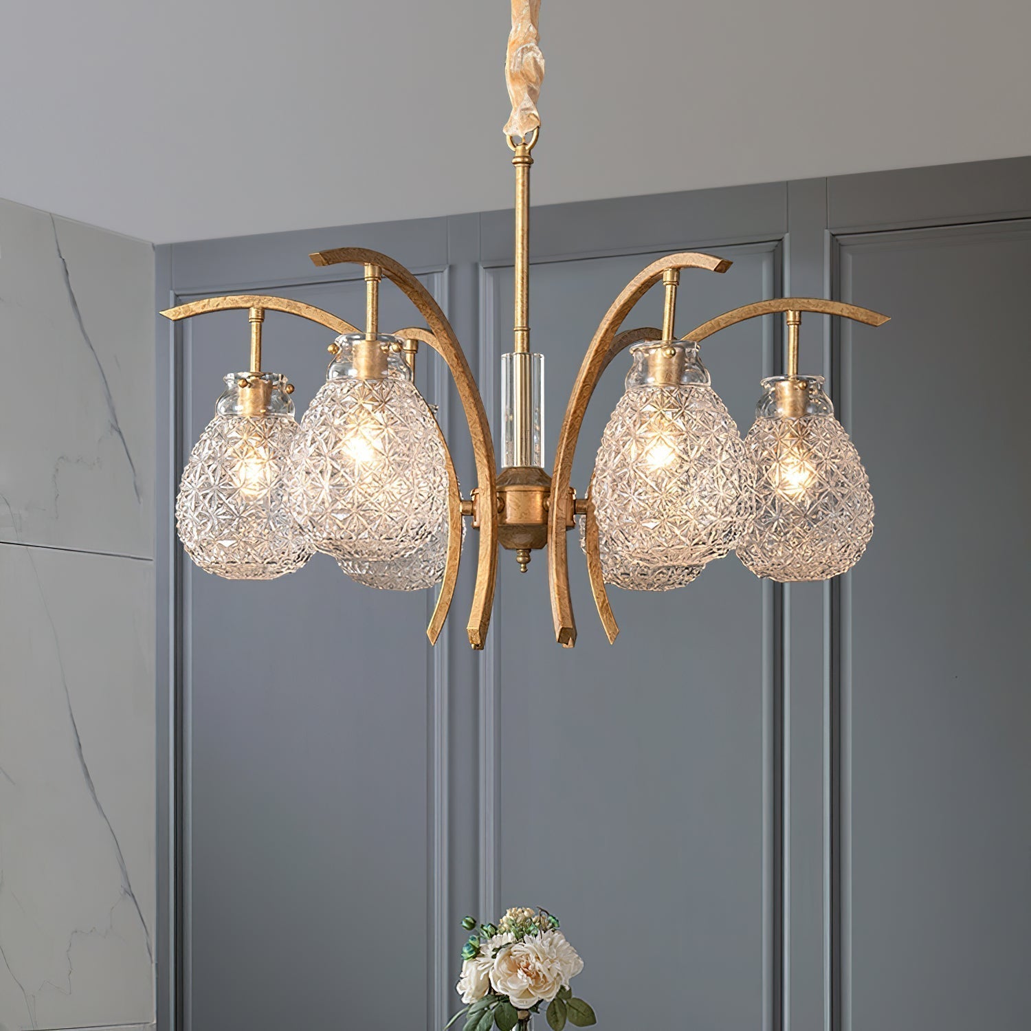 Freyza | Lustre en verre de luxe postmoderne Adams – Salle à manger et salon modernes
