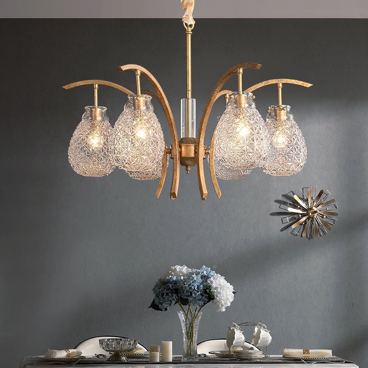 Freyza | Lustre en verre de luxe postmoderne Adams – Salle à manger et salon modernes