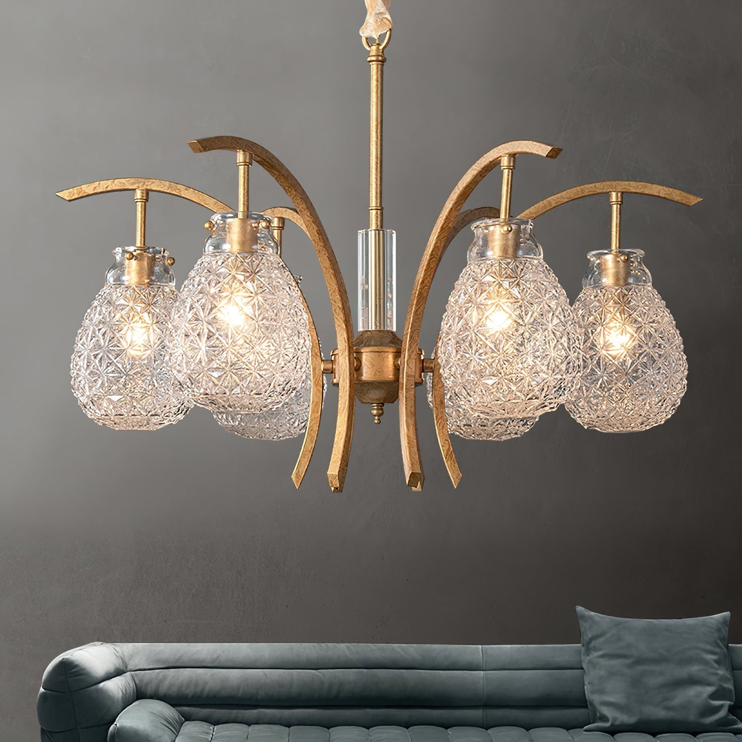 Freyza | Lustre en verre de luxe postmoderne Adams – Salle à manger et salon modernes
