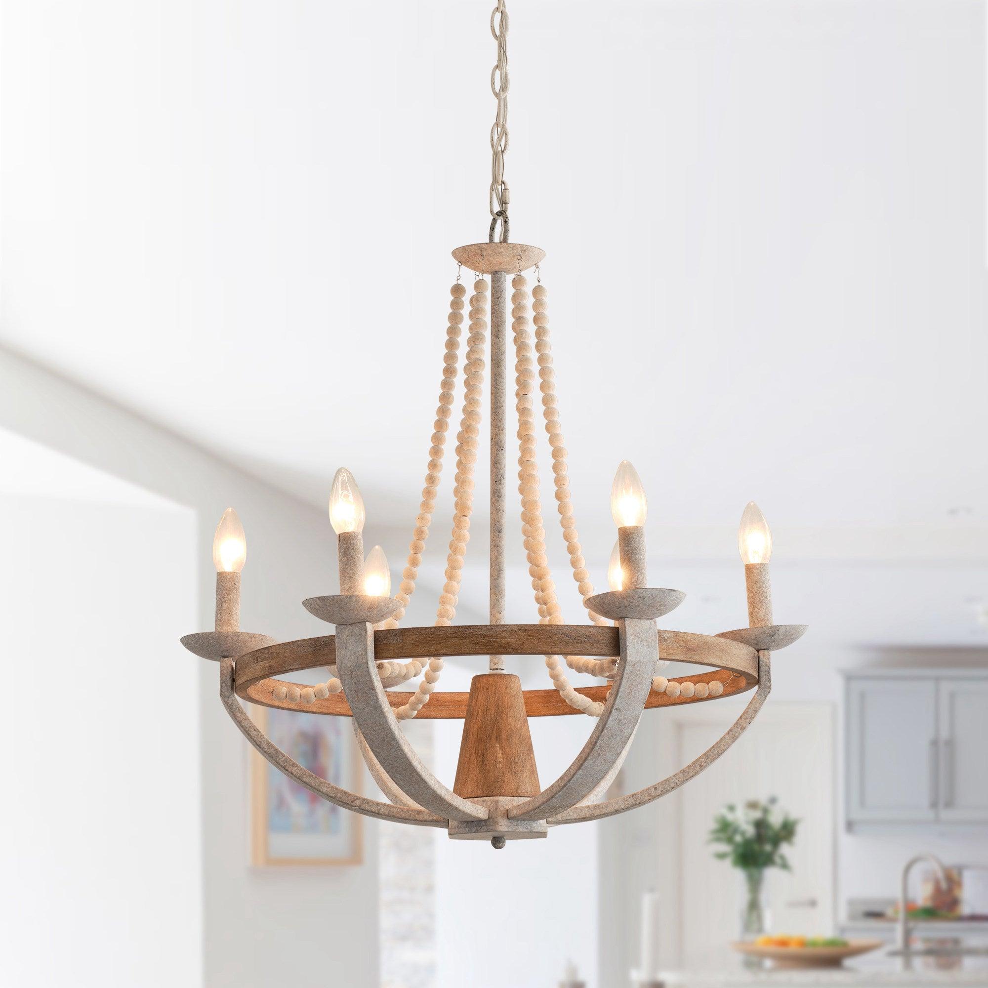 Freyza | Adan Modern Traditional Wood Chandelier – Modern Dining Room Living Room