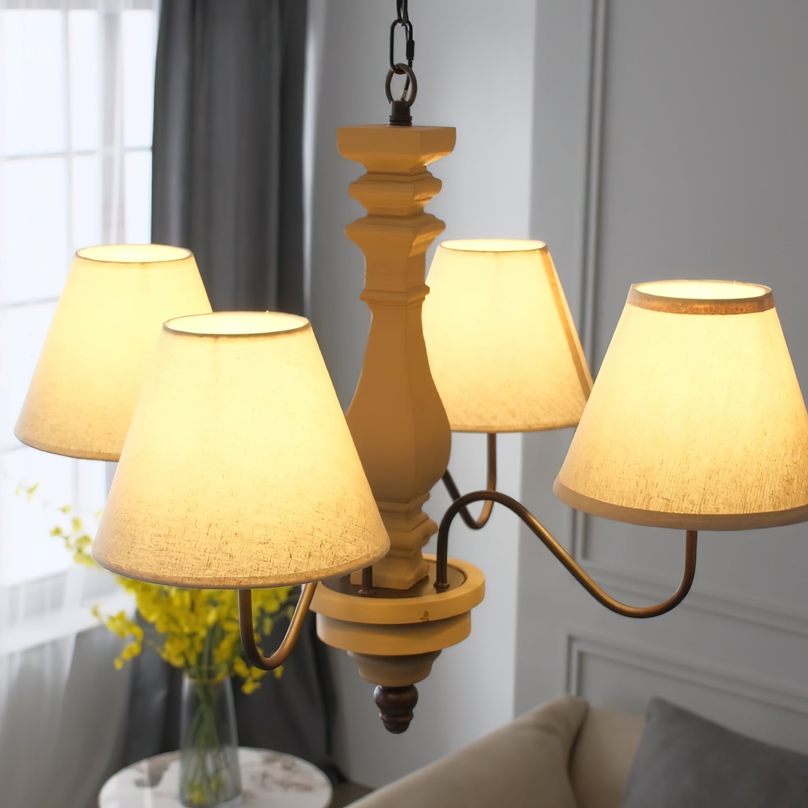 Freyza | Adela Lustre traditionnel de luxe en bois – Salle à manger et salon traditionnels