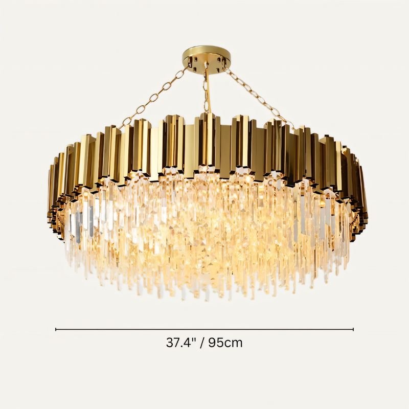 Freyza - AdoniaCrystal | Elegant Modern Gold Crystal Chandelier Light Fixture
