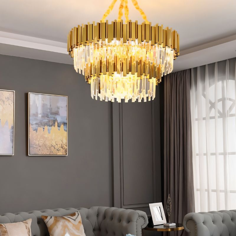 Freyza - AdoniaCrystal | Elegant Modern Gold Crystal Chandelier Light Fixture