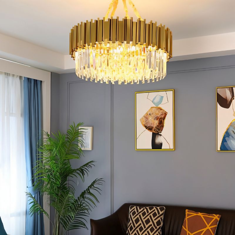 Freyza - AdoniaCrystal | Elegant Modern Gold Crystal Chandelier Light Fixture