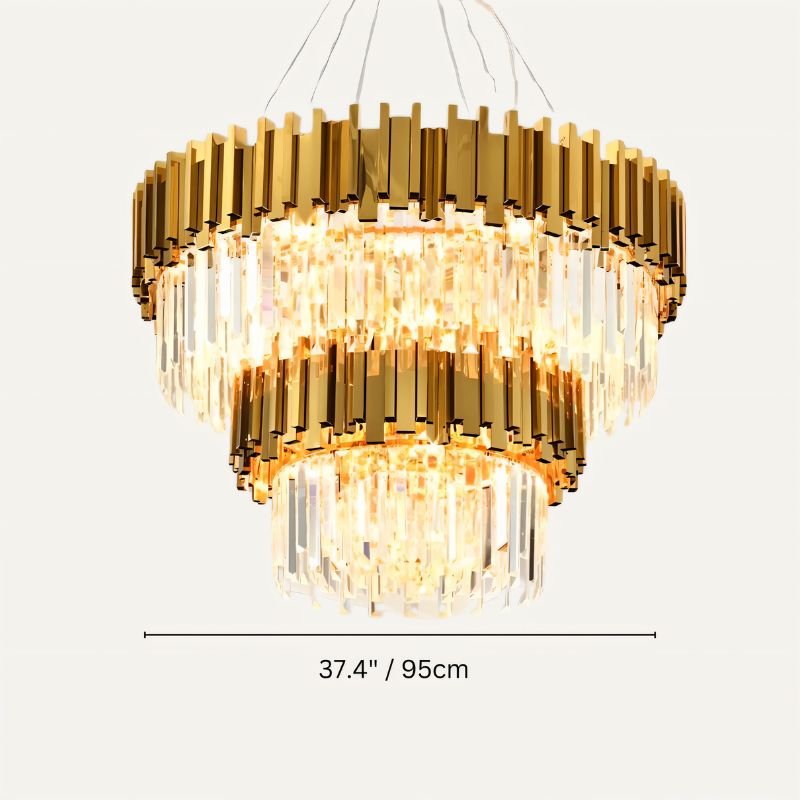 Freyza - AdoniaCrystal | Elegant Modern Gold Crystal Chandelier Light Fixture