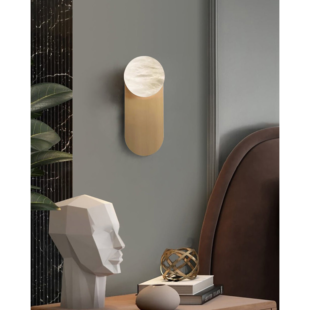 Freyza | Adrion moderne Alabaster-Wandleuchte – modernes Schlafzimmer und Flur