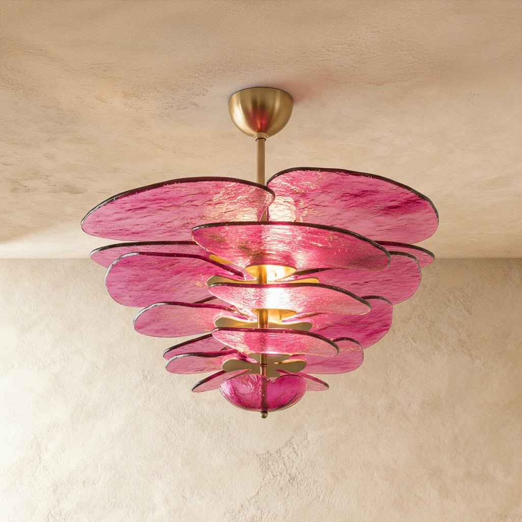 Freyza - Elegant Handcrafted Murano Glass Petal Chandelier