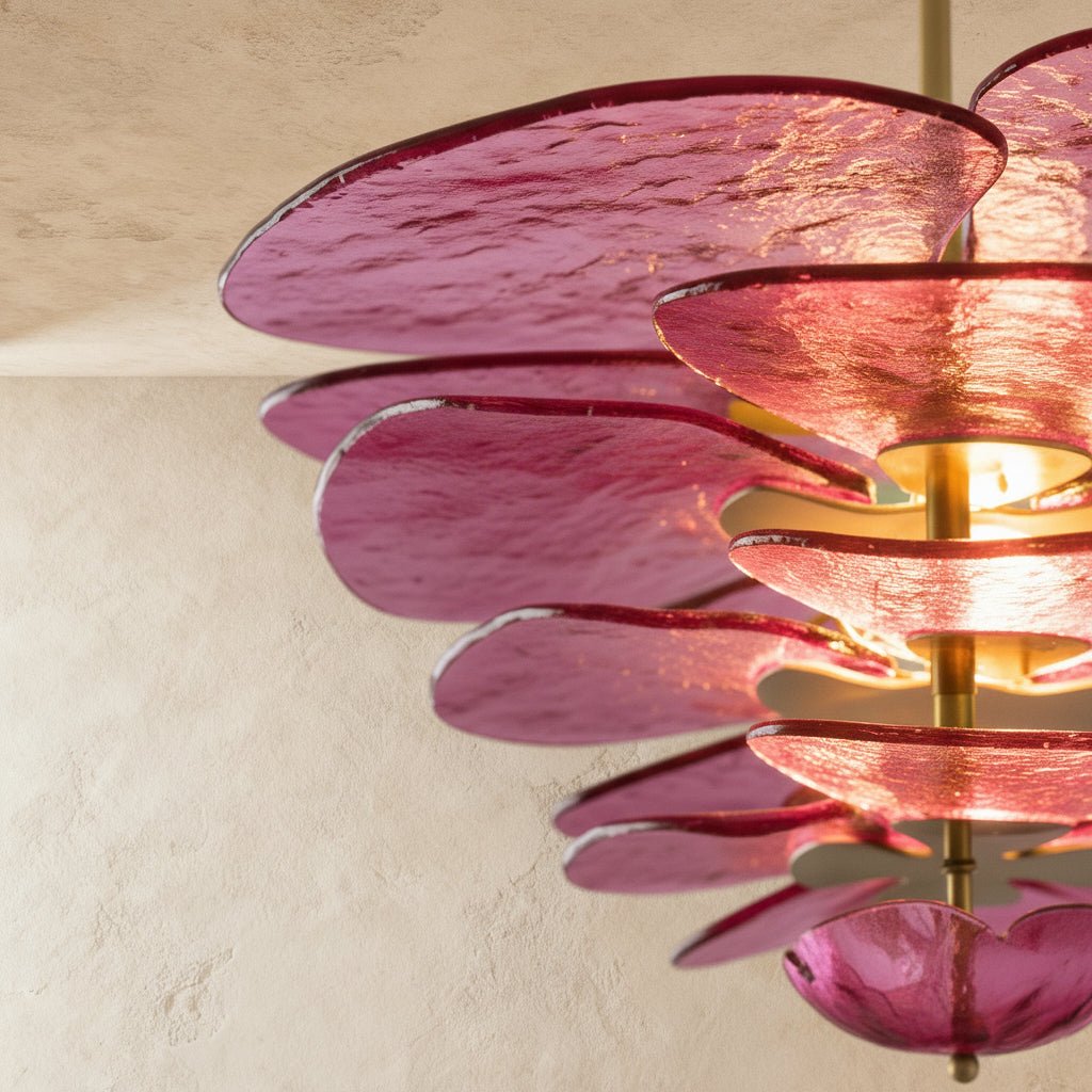 Freyza - Elegant Handcrafted Murano Glass Petal Chandelier