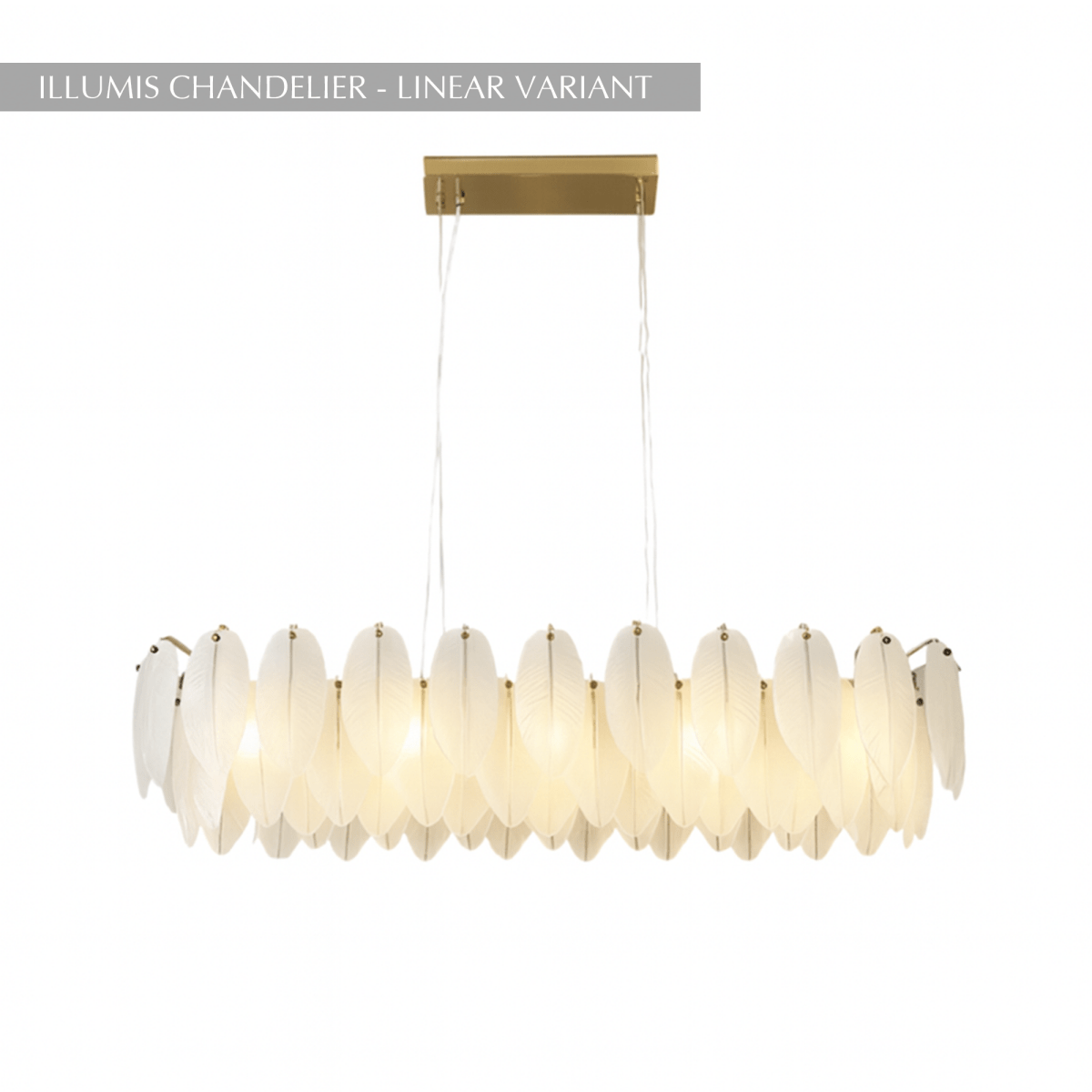 Freyza - Elegant Feather-Inspired Glass Chandelier Fixture