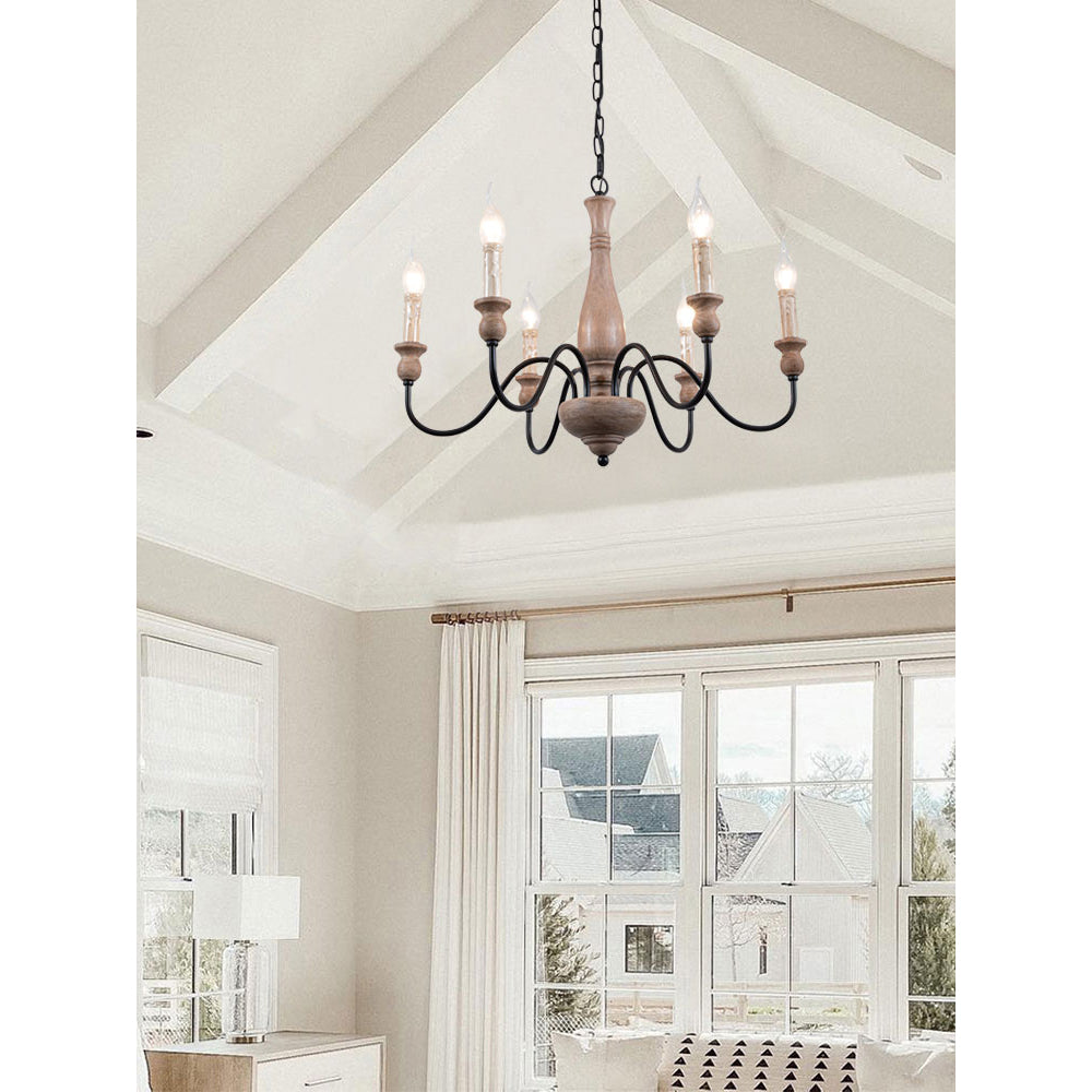 Freyza | Afralia Modern Industrial Wood Chandelier – Modern Dining Room Living Room