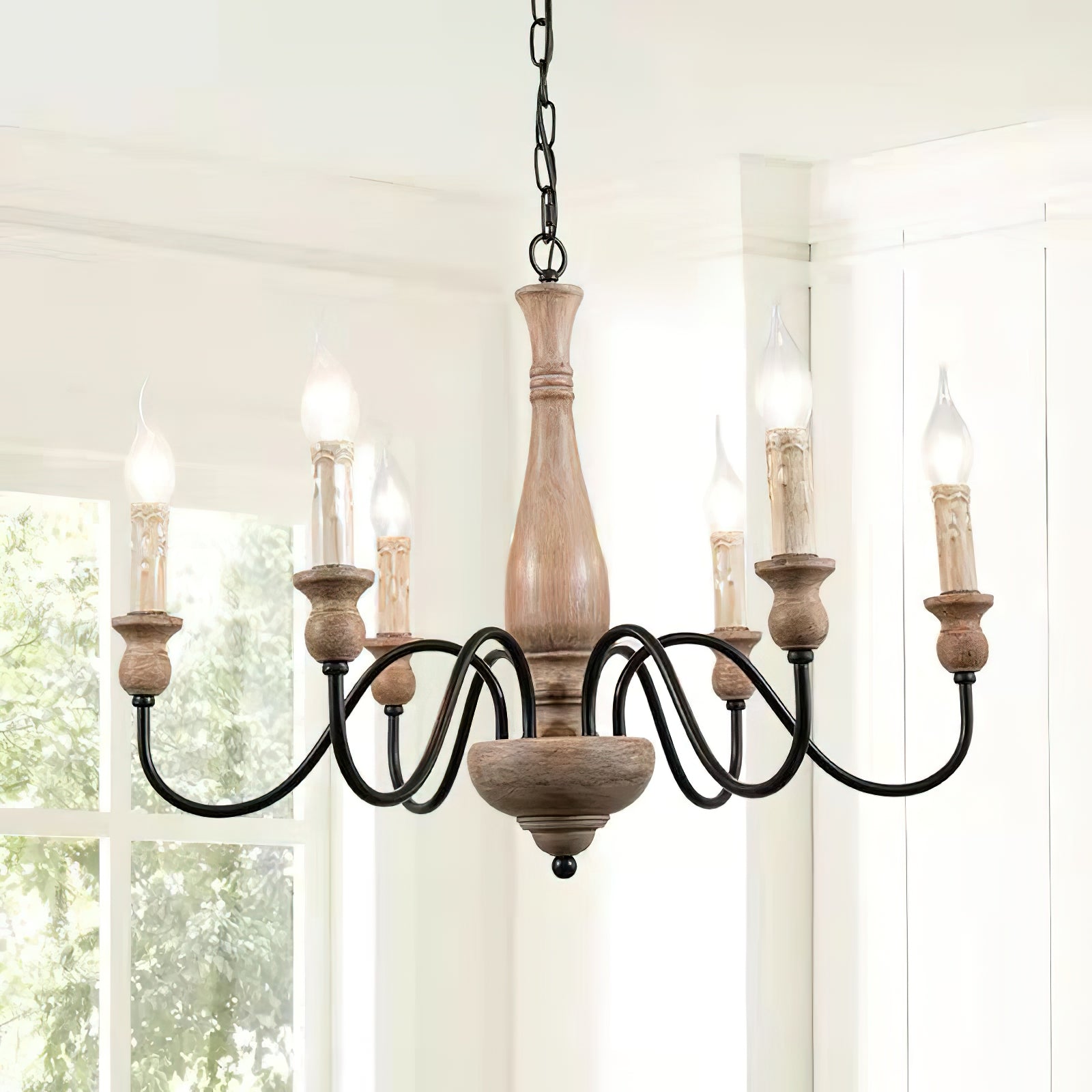 Freyza | Afralia Modern Industrial Wood Chandelier – Modern Dining Room Living Room