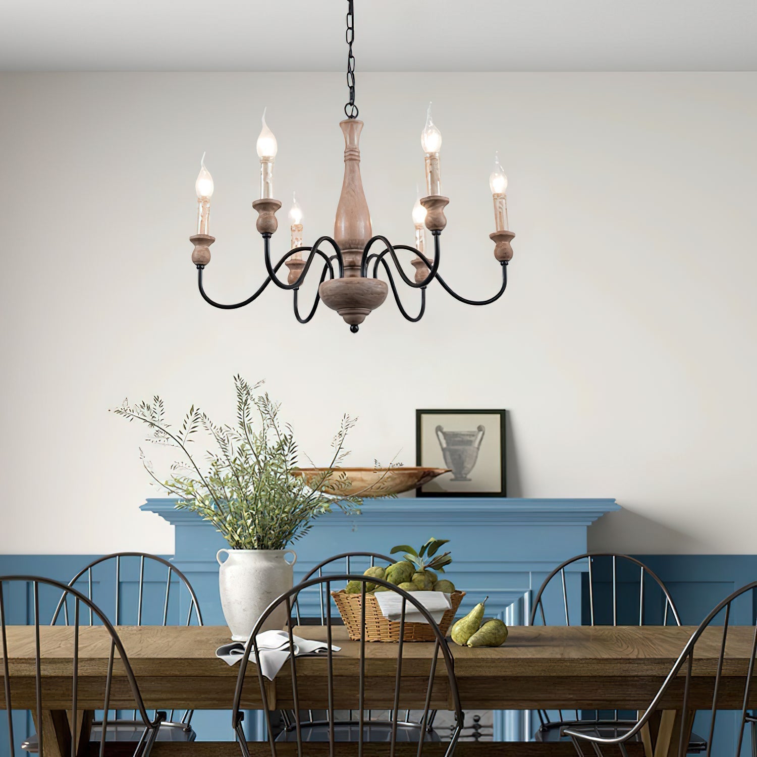 Freyza | Afralia Modern Industrial Wood Chandelier – Modern Dining Room Living Room